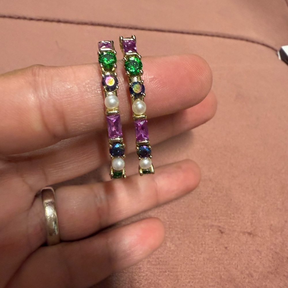 Kendra Scott Multicolor Gemstone Hoop Earrings